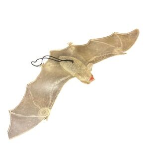 Vintage Glow in the‎ Dark Hanging Bat Halloween Decoration Red Mouth Suction Cup